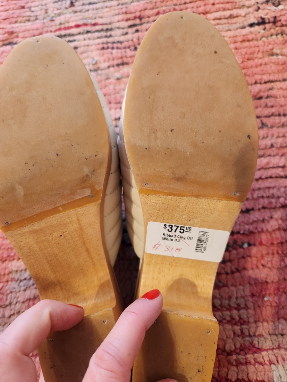 Beklina Ribbed Clog In Off White - Picture 7 of 8